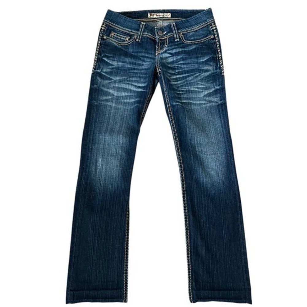 BKE Sabrina Low Rise Straight Leg Raw Hem Jeans